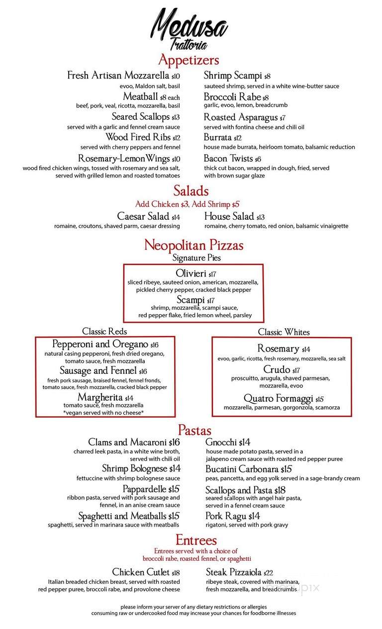 Medusa Pizzeria - Philadelphia, PA menu_pic