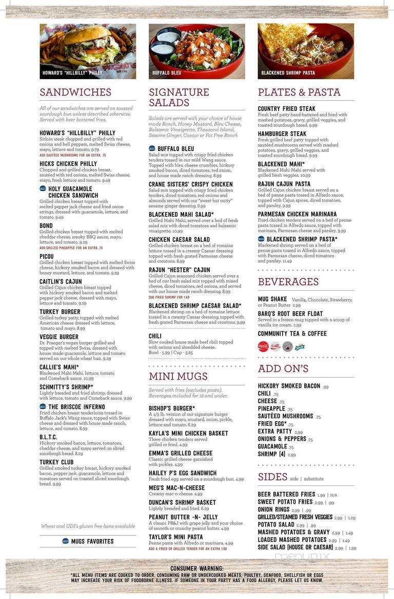 Mugshots Grill & Bar - Daphne, AL menu_pic