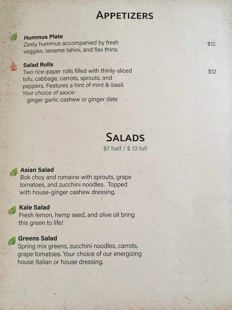 Vibrance - Albuquerque, NM menu_pic