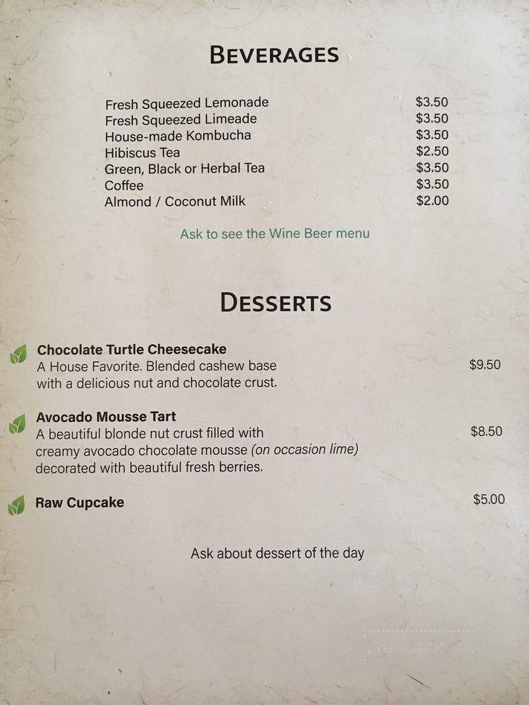 Vibrance - Albuquerque, NM menu_pic