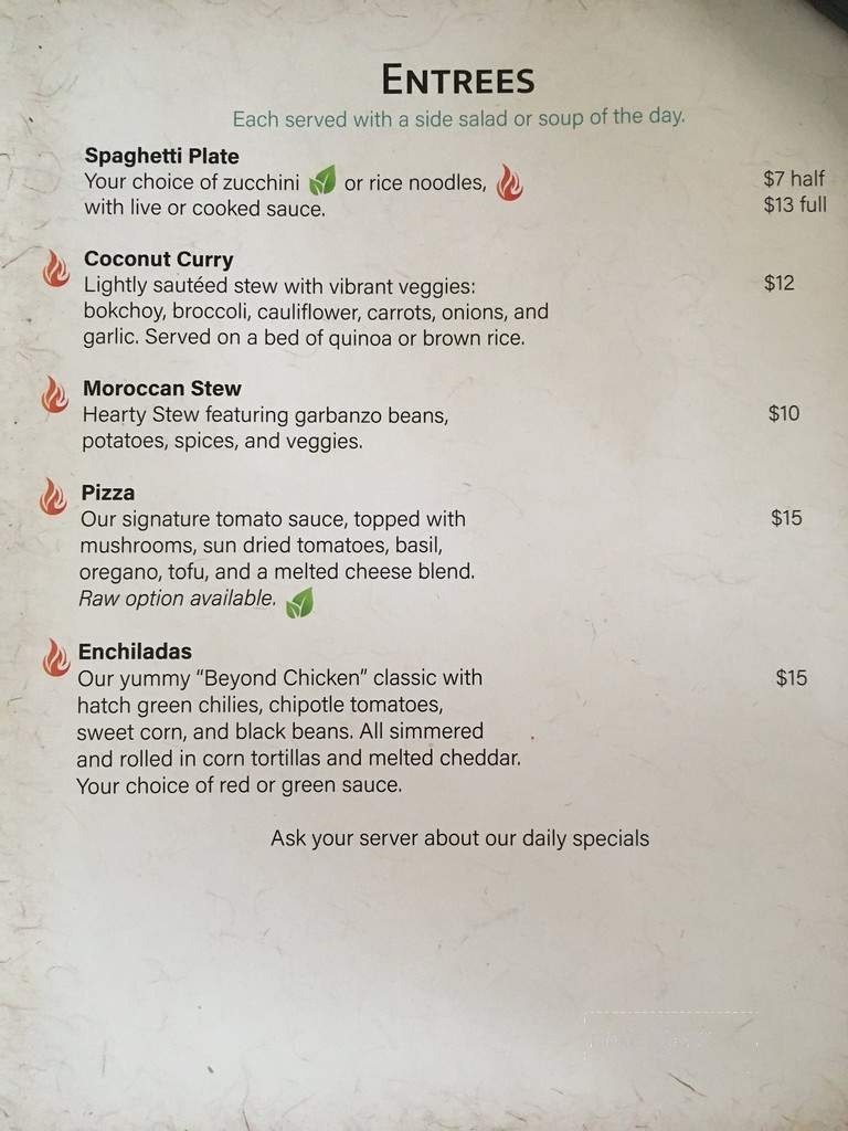 Vibrance - Albuquerque, NM menu_pic