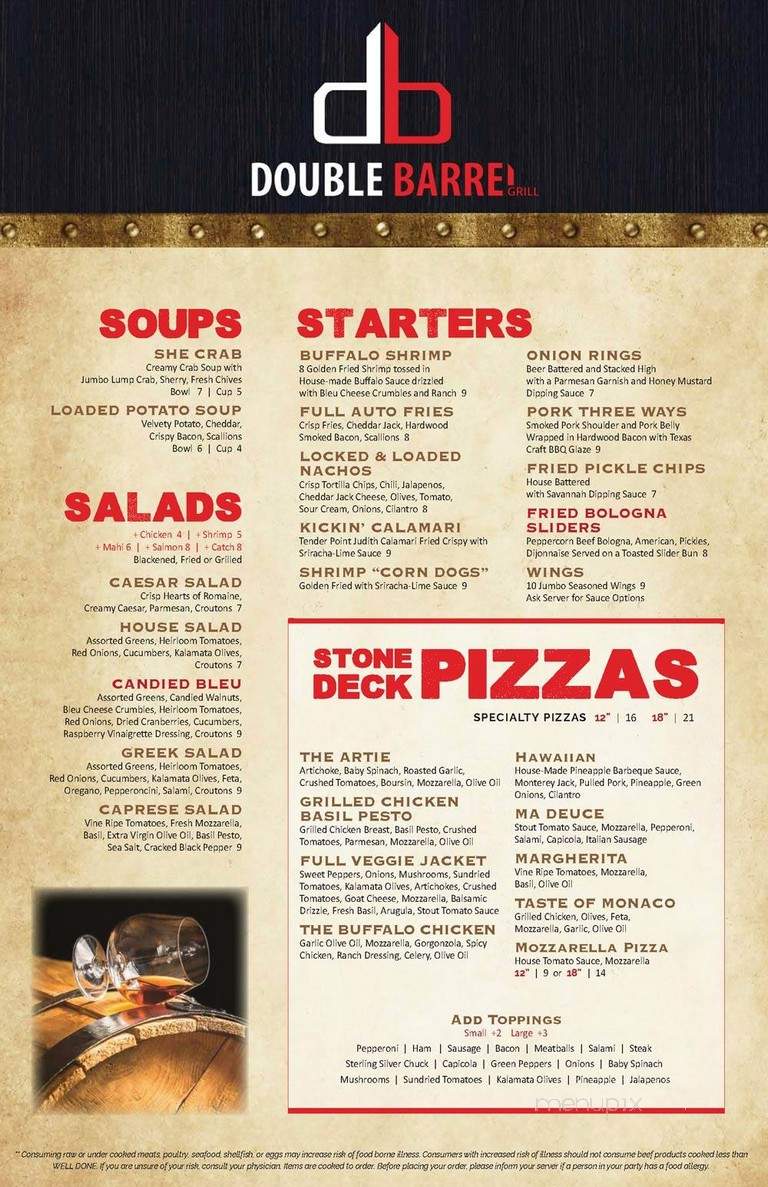 Double Barrel Grill - Daytona Beach, FL menu_pic