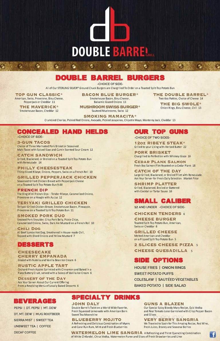 Double Barrel Grill - Daytona Beach, FL menu_pic