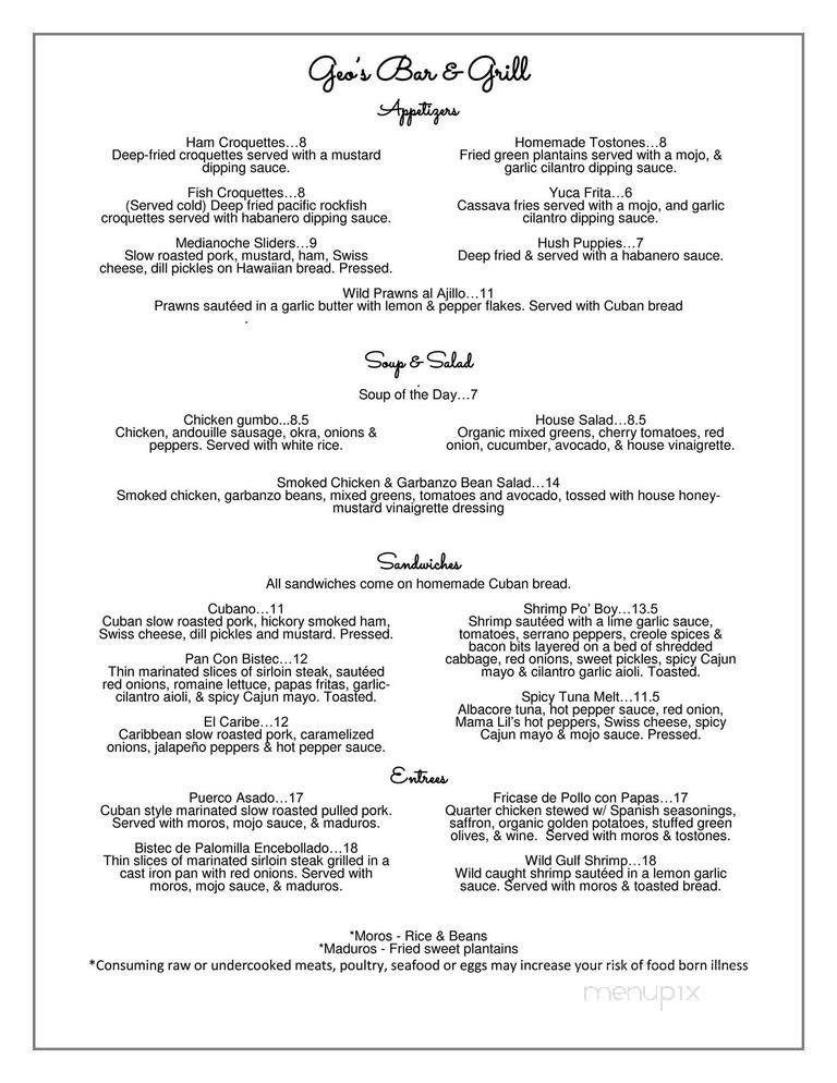 Moreno Latino Restaurant - Seattle, WA menu_pic