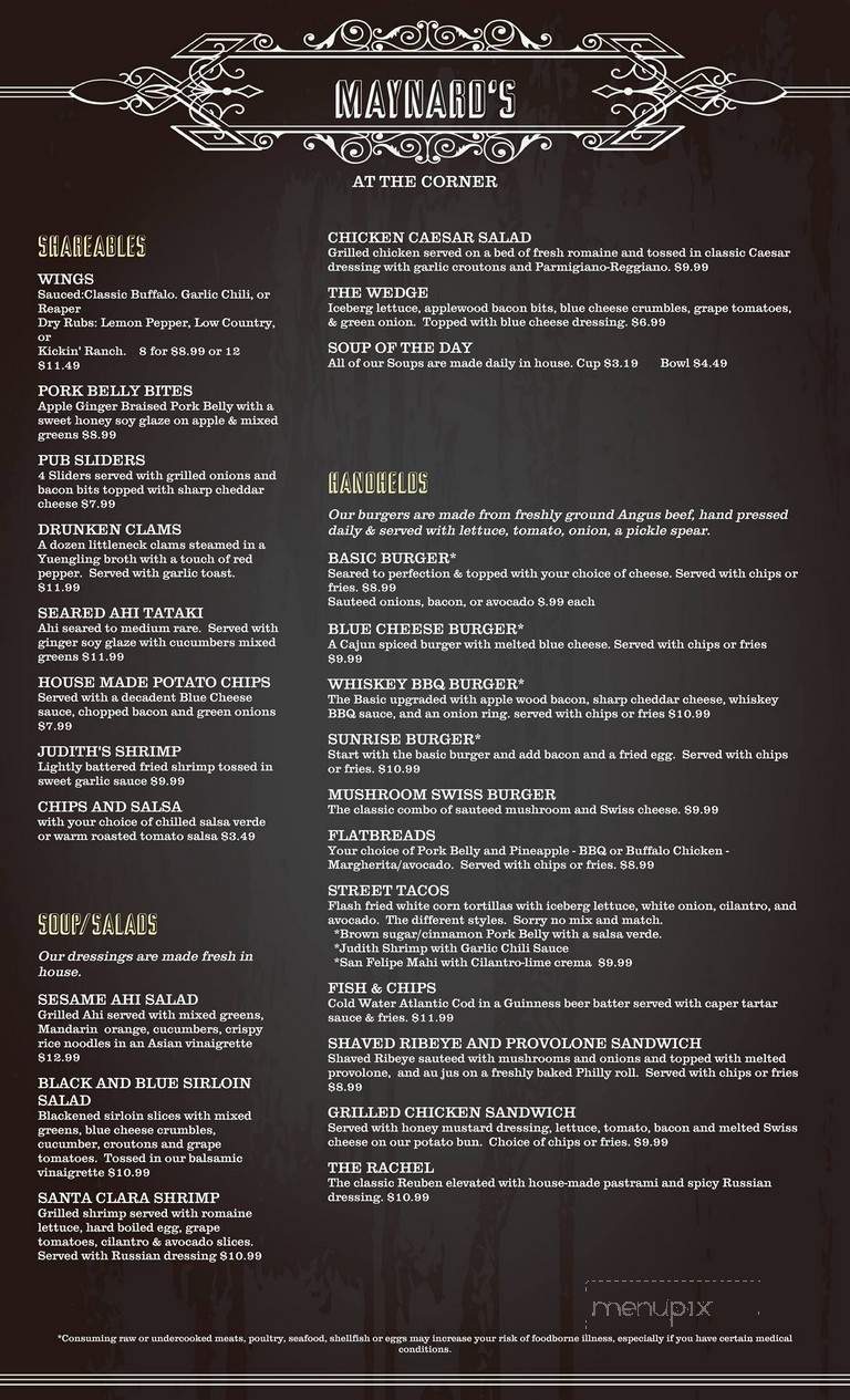 Maynard's At The Corner - Flowery Branch, GA menu_pic