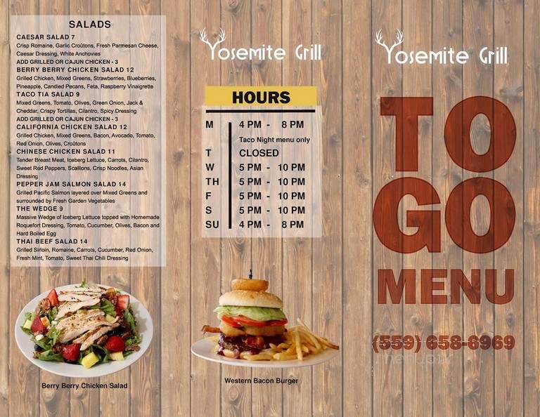Yosemite Grill - Coarsegold, CA menu_pic