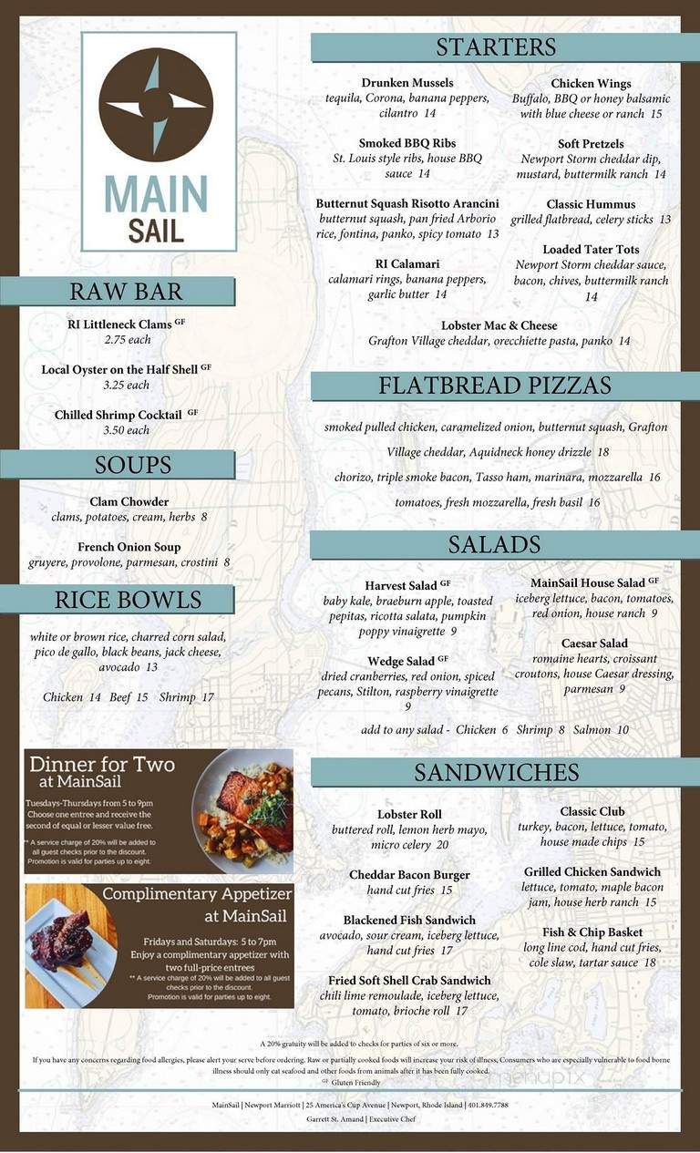 MainSail - Newport, RI menu_pic
