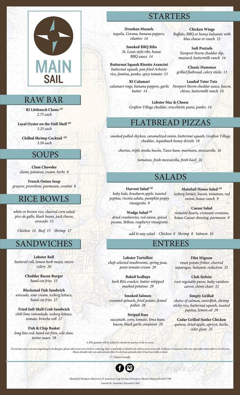 MainSail - Newport, RI menu_pic