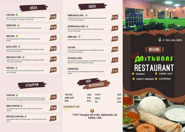 Mithunas Takeaway - Alpharetta, GA menu_pic
