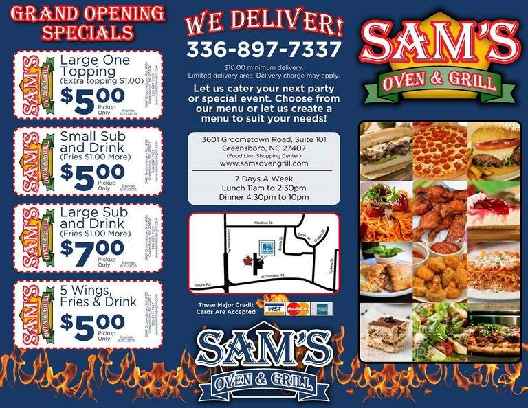 Sam's Oven & Grill - Greensboro, NC menu_pic