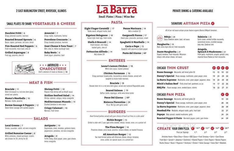 La Barra - Riverside, IL menu_pic
