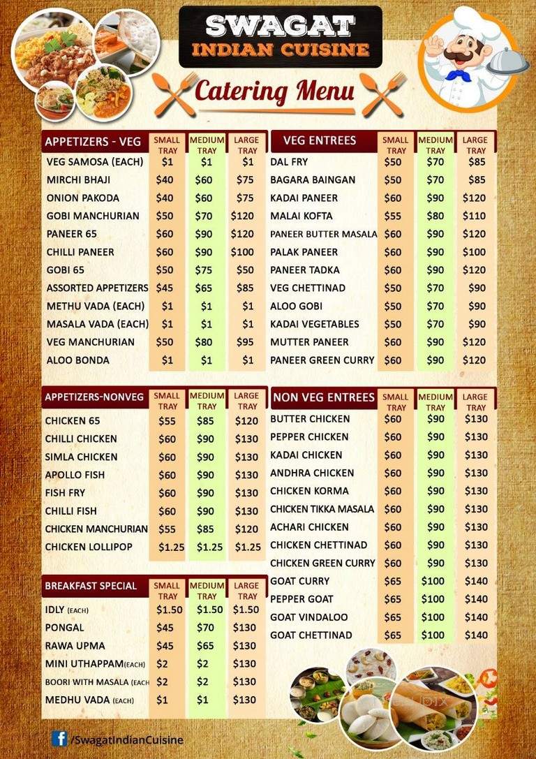 Swagat Indian Cuisine - Alpharetta, GA menu_pic