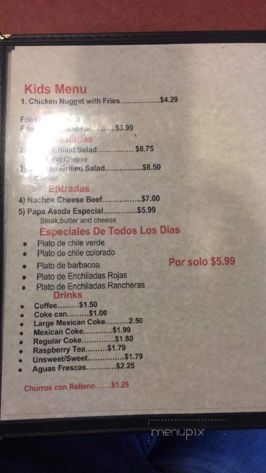 Las Palmeras - Arlington, TX menu_pic