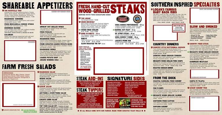 Logan's Roadhouse - Redding, CA menu_pic