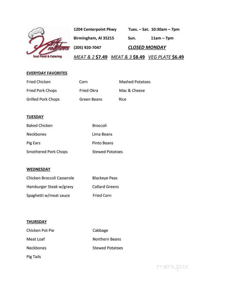 Kat's Kreations - Birmingham, AL menu_pic