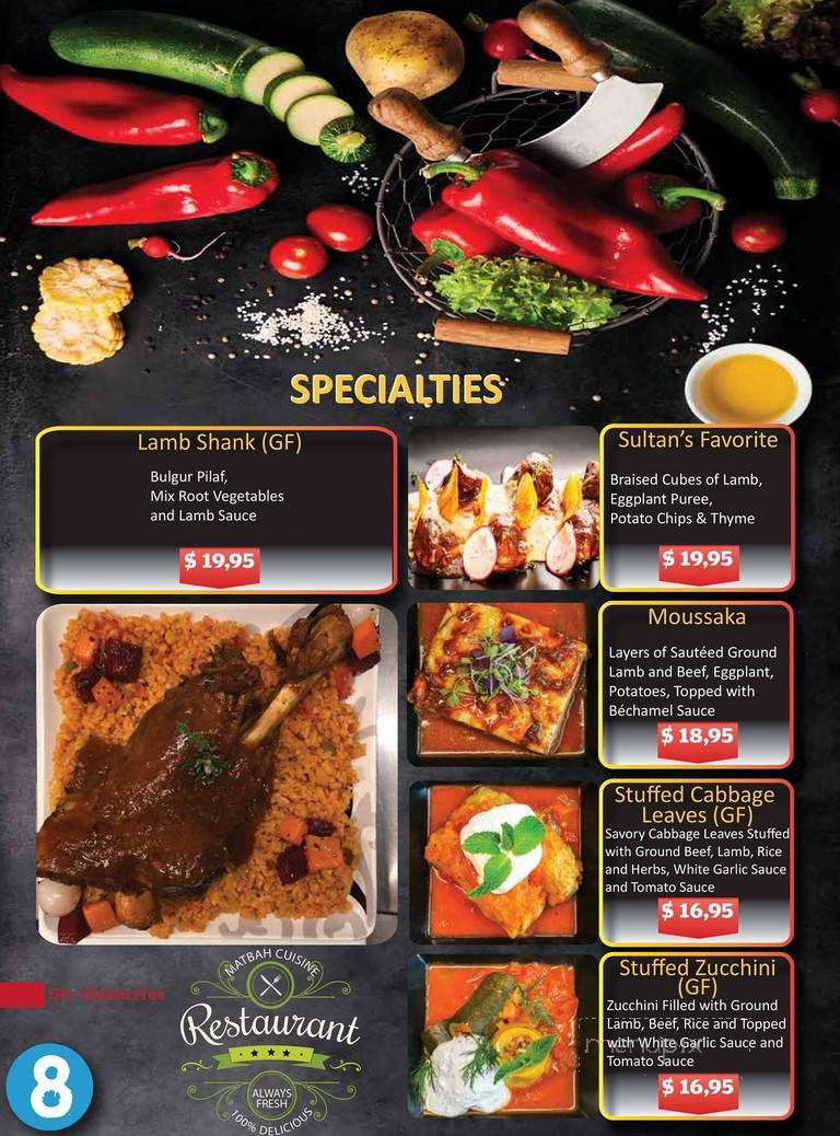 Matbah Mediterranean Cuisine - Manchester, NH menu_pic