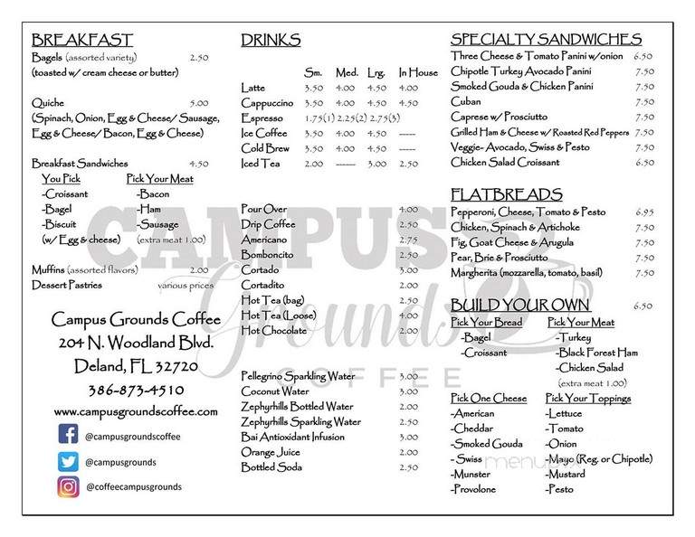 Campus Grounds Coffee - DeLand, FL menu_pic