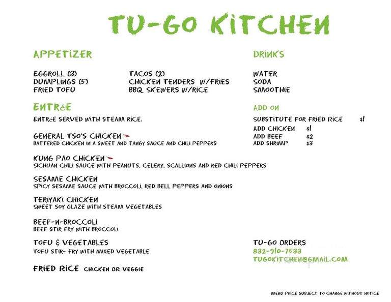 Tu-Go Kitchen - Houston, TX
