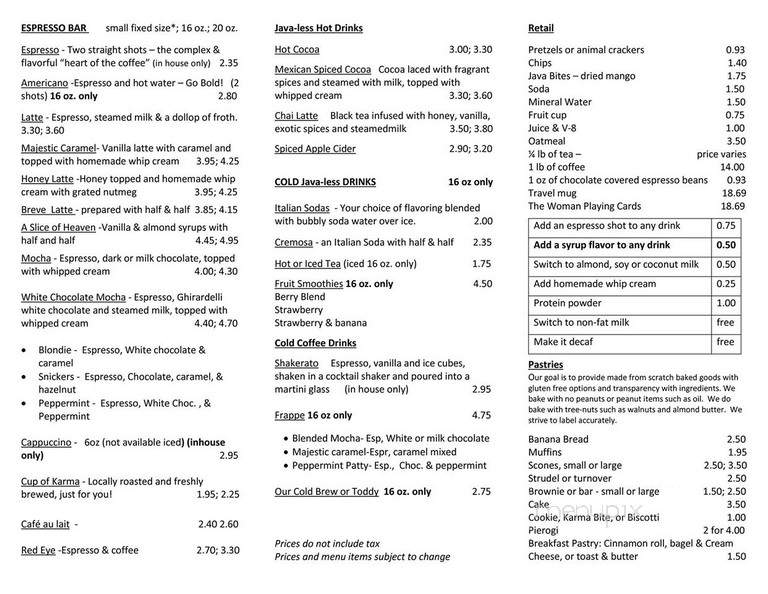 Karma Coffee Cafe - Hiawatha, IA menu_pic