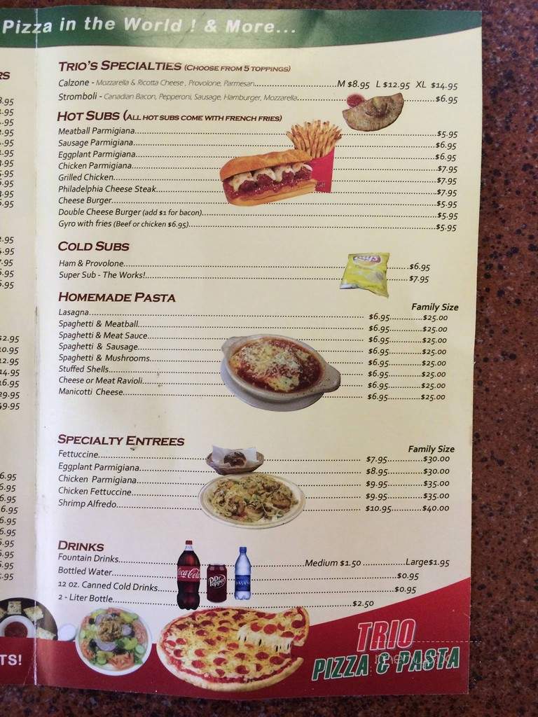 Trio Pizza & Pasta - Fort Worth, TX menu_pic
