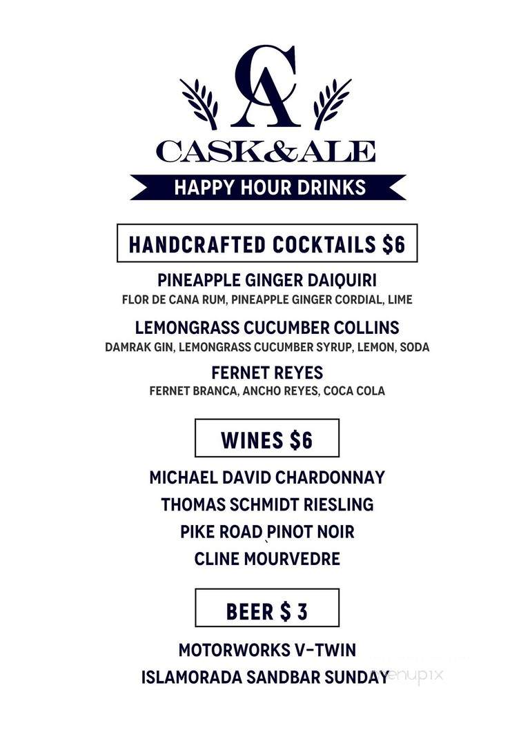 Cask & Ale - Sarasota, FL menu_pic