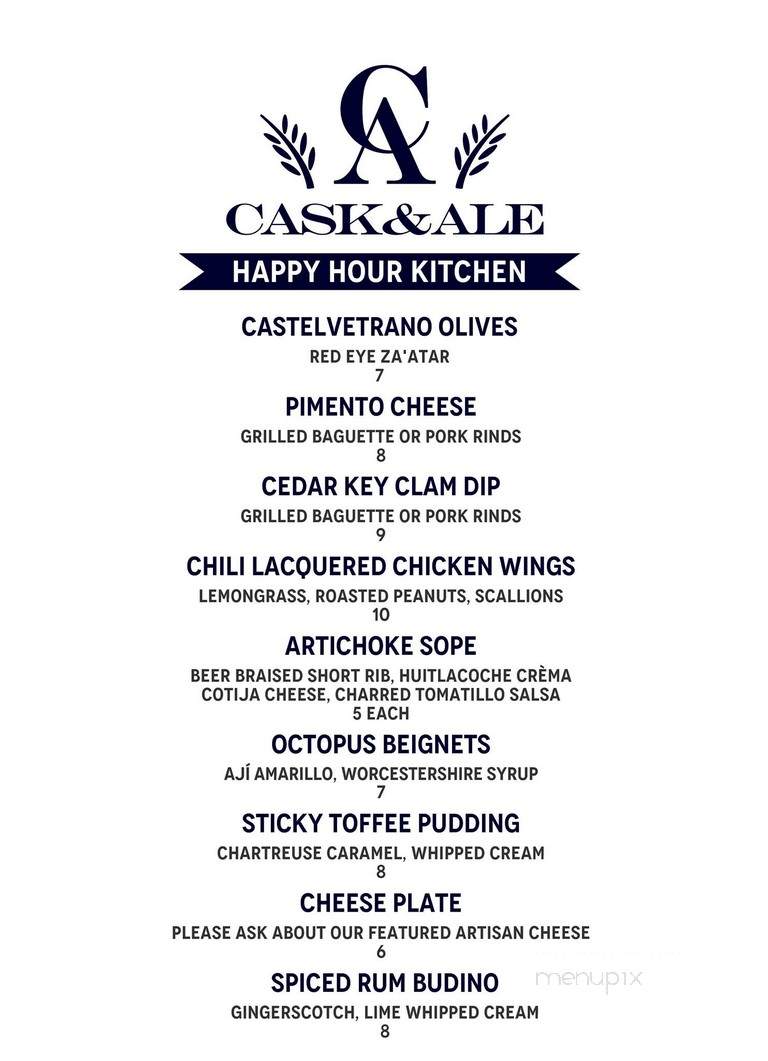 Cask & Ale - Sarasota, FL menu_pic
