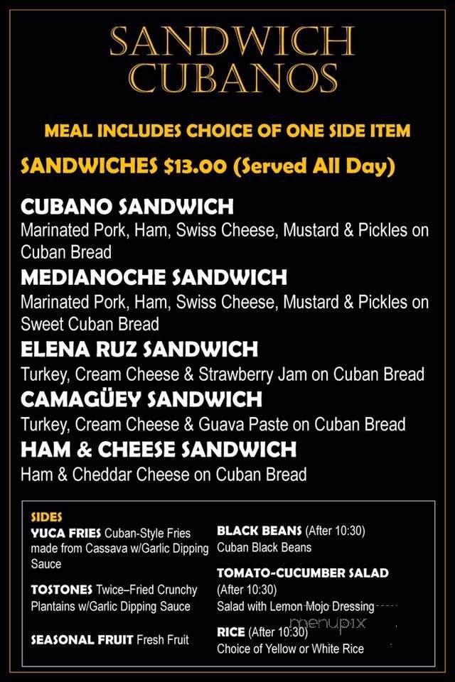 Cubanissimo Cuban Coffee House & Cafe - Santa Maria, CA menu_pic