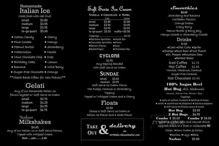 Coney's Italian Ice and Creamery - Tavares, FL menu_pic