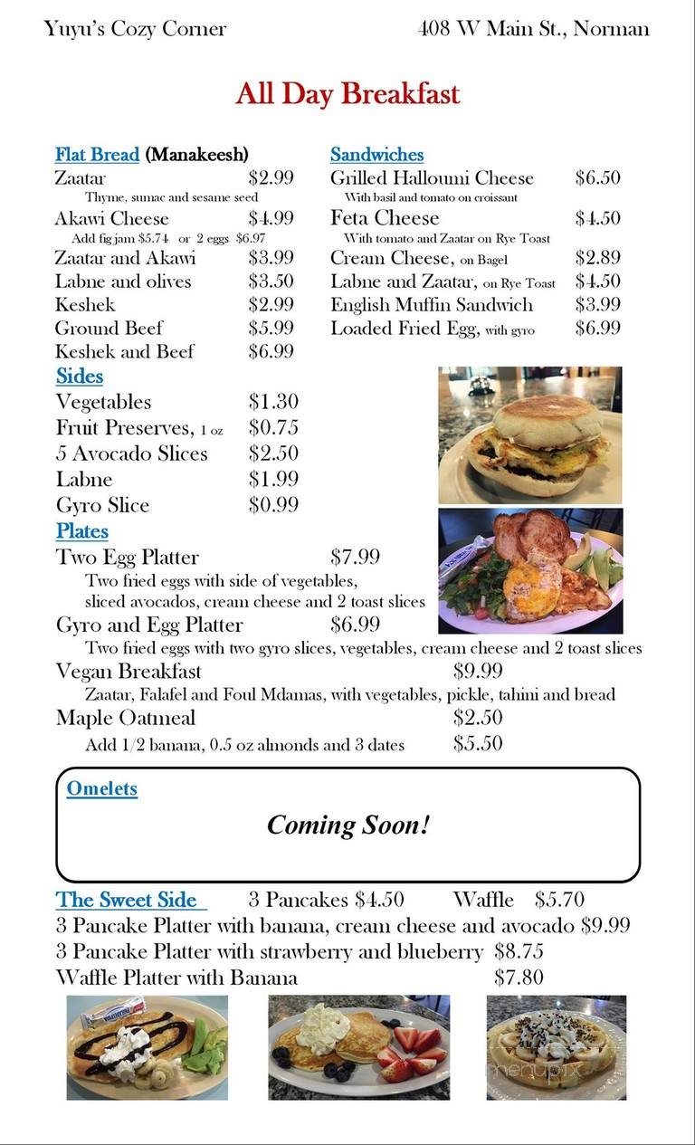 Menu Of Yuyu S Cozy Corner In Norman Ok Menu Of Yuyu S Cozy Corner In Norman Ok