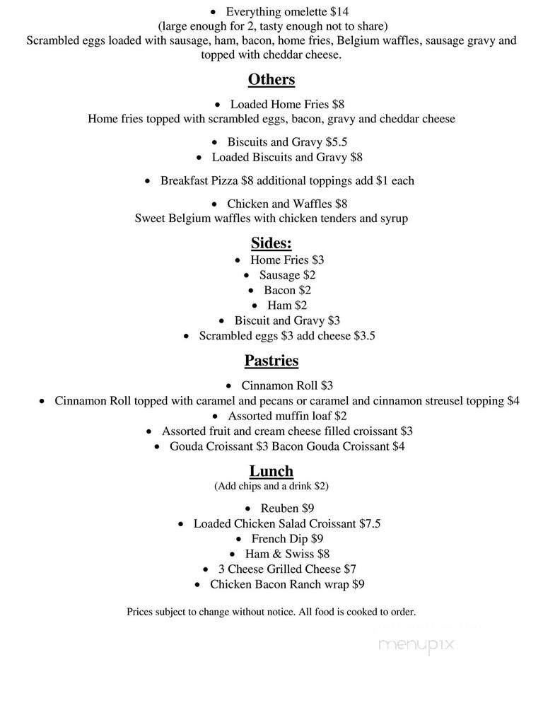 Cali's Coffee & Creamery - Smyrna, TN menu_pic