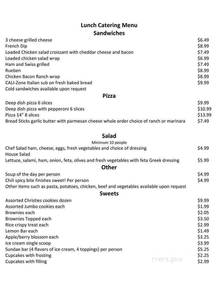 Cali's Coffee & Creamery - Smyrna, TN menu_pic