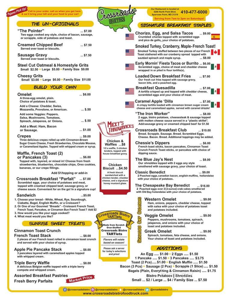 Crossroads Bistro - Sparrows Point, MD menu_pic