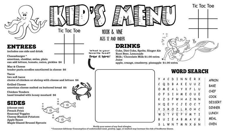 Hook & Vine - North Beach, MD menu_pic