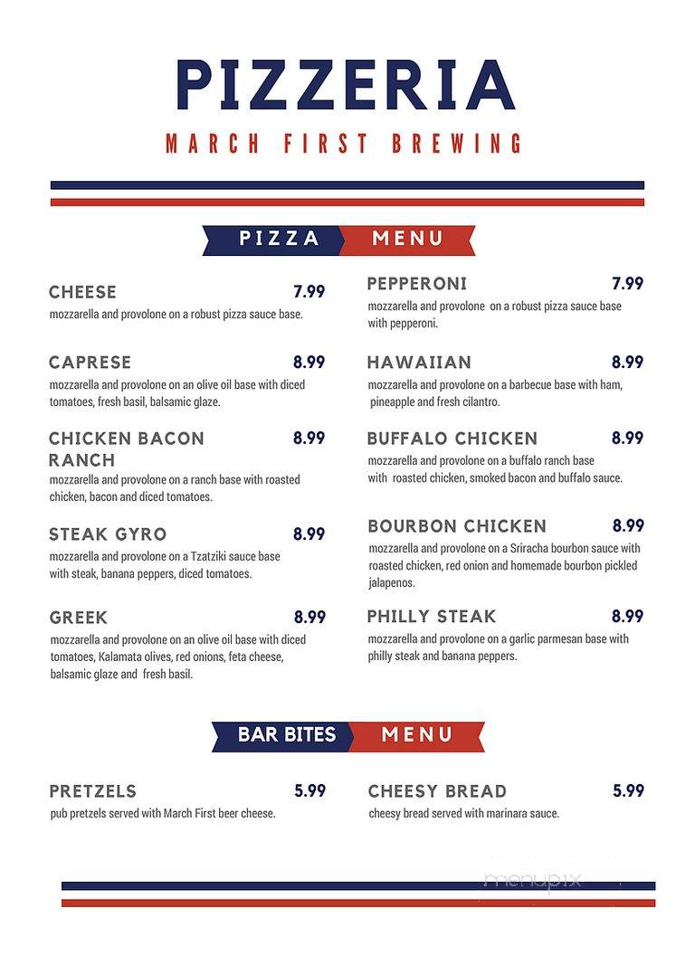 March First Brewing - Cincinnati, OH menu_pic