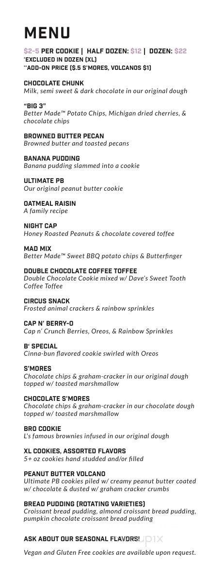 Detroit Cookie Company - Ferndale, MI menu_pic