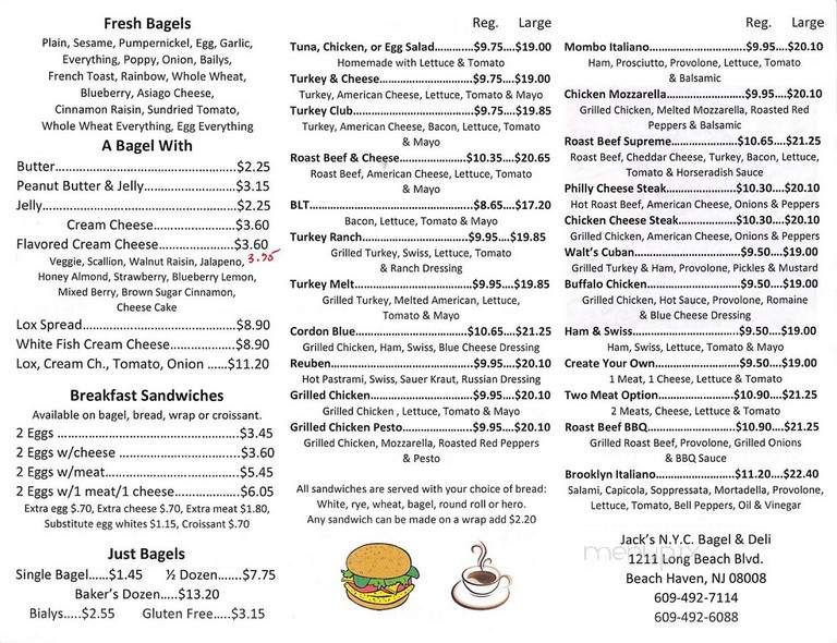 Jacks NYC Bagel & Deli - Little Egg Harbor Township, NJ menu_pic
