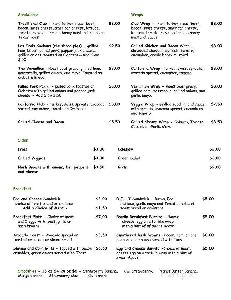Cafe 20.3 - Lafayette, LA menu_pic