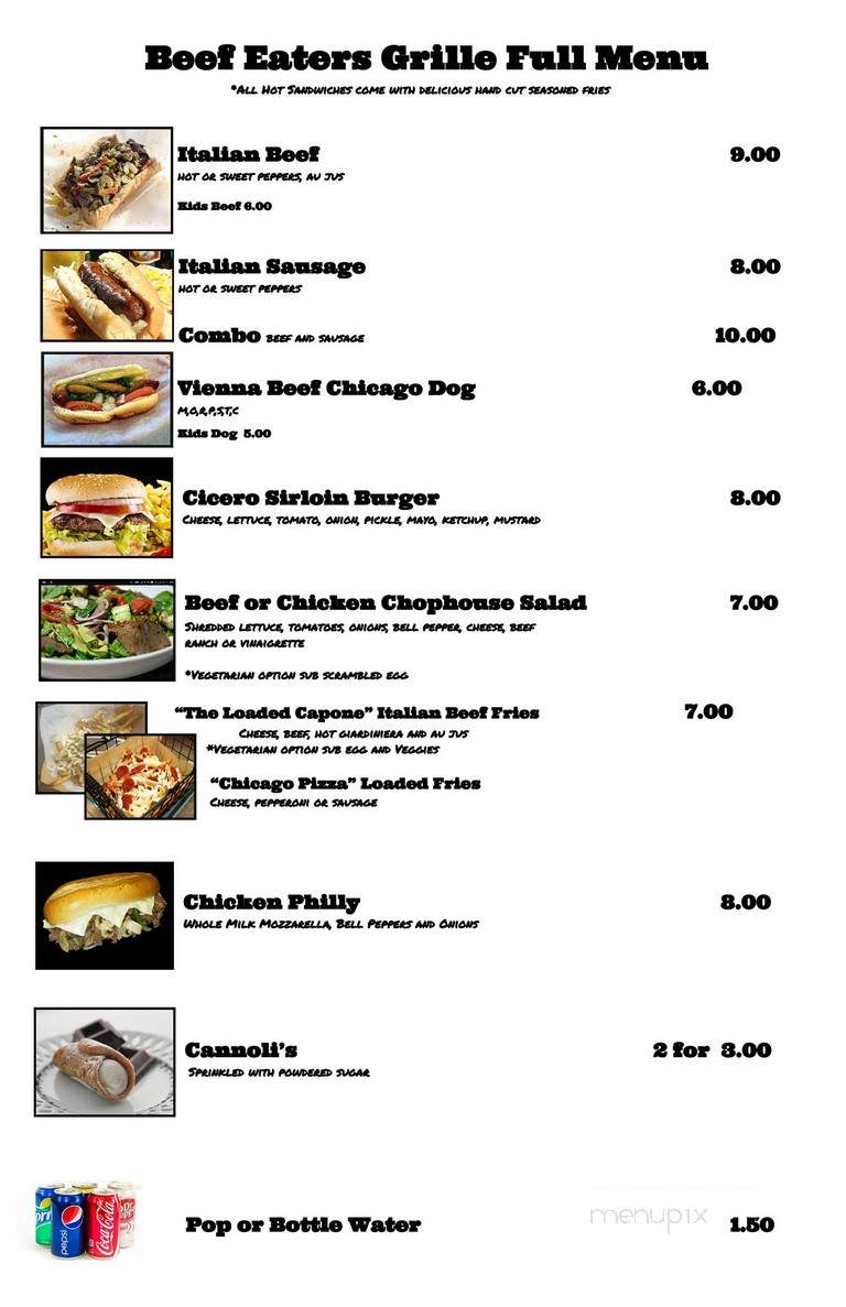 Beef Eaters Grille - Haslet, TX menu_pic