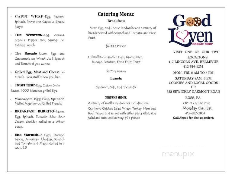 Good L'oven - Pittsburgh, PA menu_pic