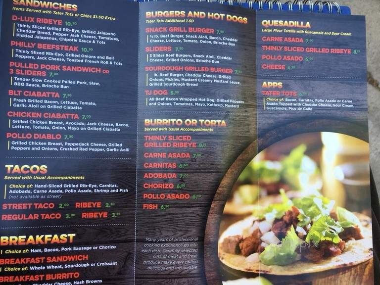 The snack grill - San Diego, CA menu_pic