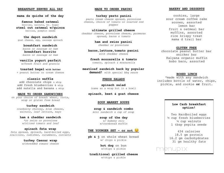 Mama D's Coffeehouse - Genesee Depot, WI menu_pic