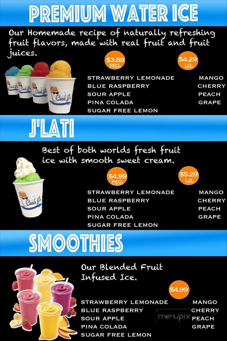 Cool J's Premium Water Ice - Bear, DE menu_pic