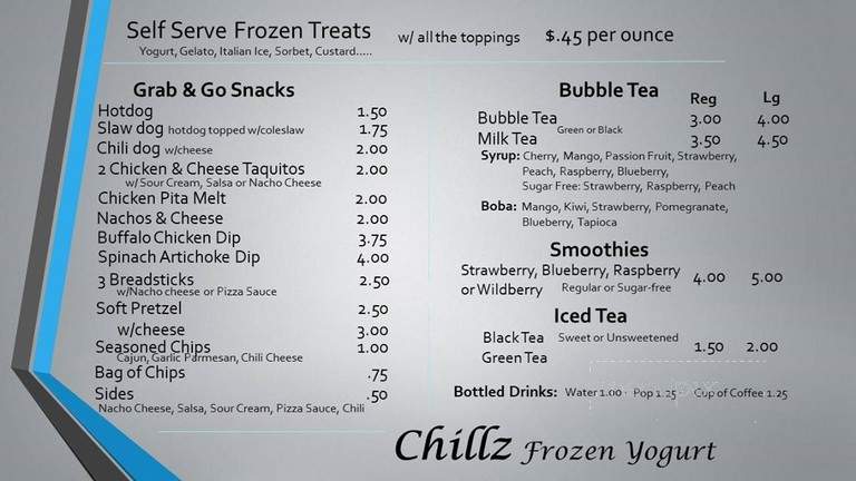 Chillz Frozen Yogurt - Riverside, CA
