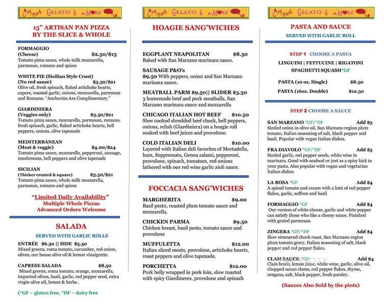 City Park Gelato & Amore - Fort Collins, CO menu_pic