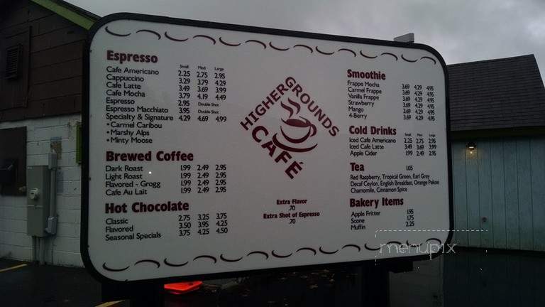 Higher Grounds Cafe - North Branch, MN menu_pic