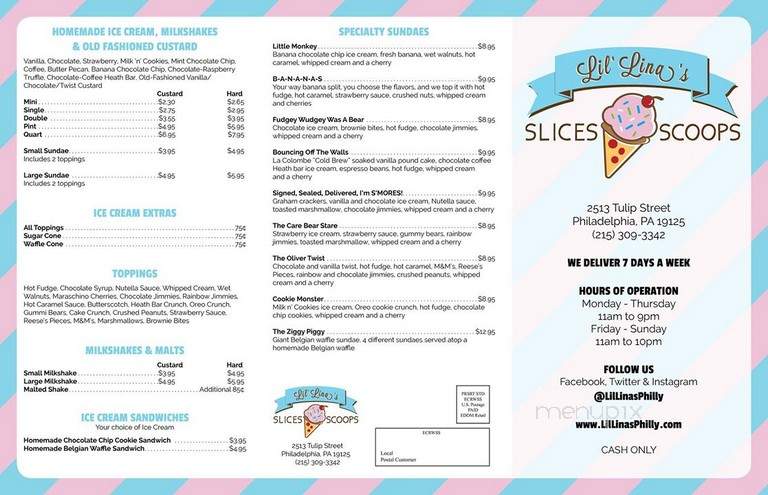 Lil Lina's Slices & Scoops - Philadelphia, PA menu_pic