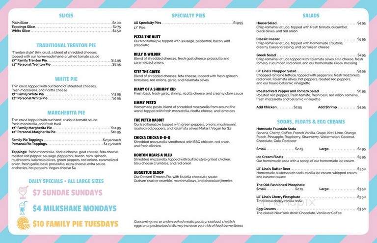 Lil Lina's Slices & Scoops - Philadelphia, PA menu_pic