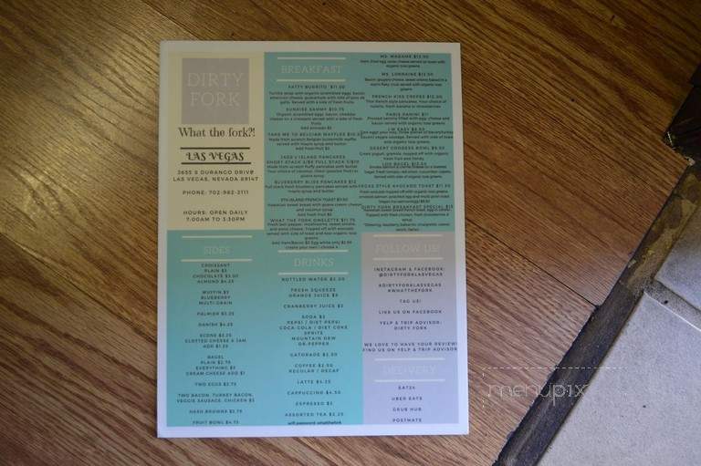 Dirty Fork - Las Vegas, NV menu_pic