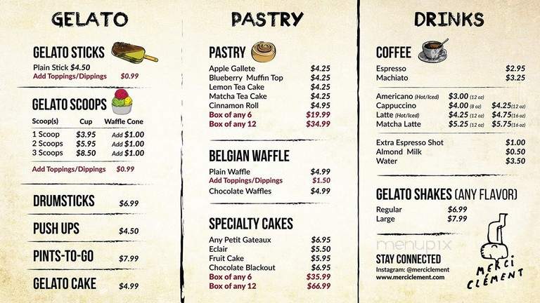Merci Clement - Beverly Hills, CA menu_pic