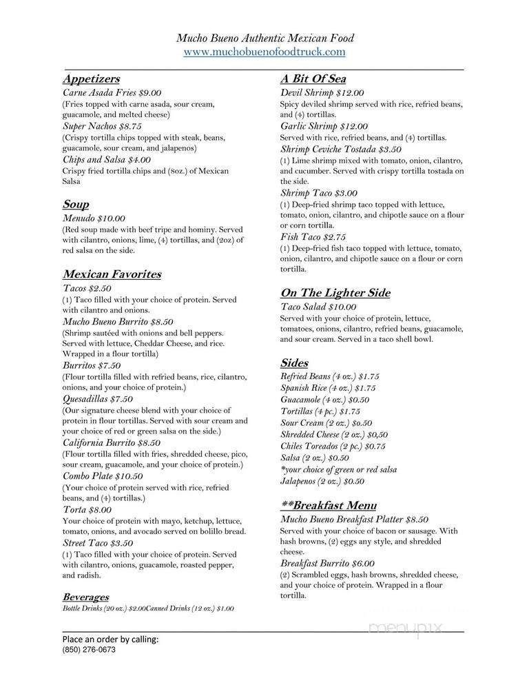 Mucho Bueno - Sulphur, LA menu_pic